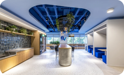 Ambiente interno do banco BV